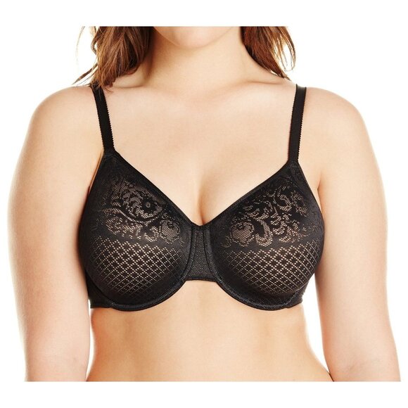 🆕WACOAL Visual Effects Underwire Minimizer Unpadded Bra 34DDD Black #857210 - Picture 5 of 12
